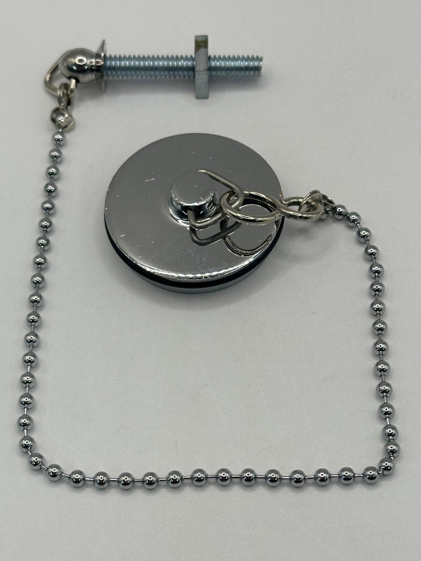 Chrome Plated Ball Chain Basin Assembly + Chrome Plug