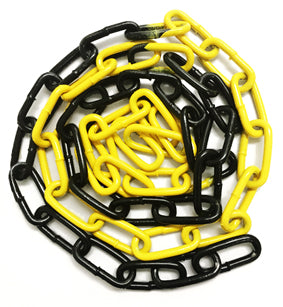 6 x 42mm Epoxy Coated Electro-Galvanised Steel Welded Barrier Chain - Yellow / Black