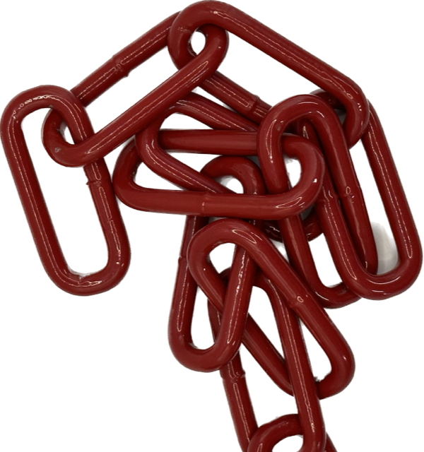 6 x 42 Welded Chain - Red Powder Coated by the metre (maximum length 5m)