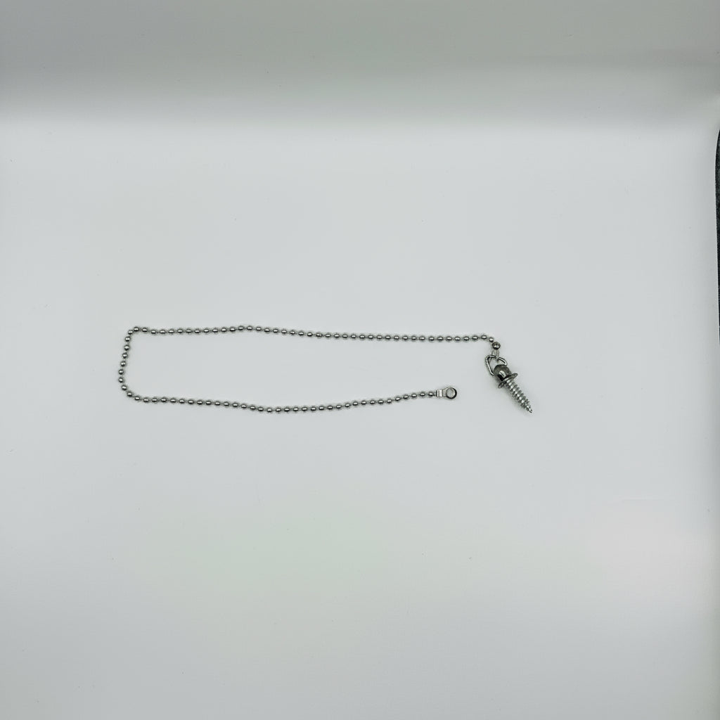 Chrome Plated 18" Woodscrew with ball Chain- Bath/ sink Assembly