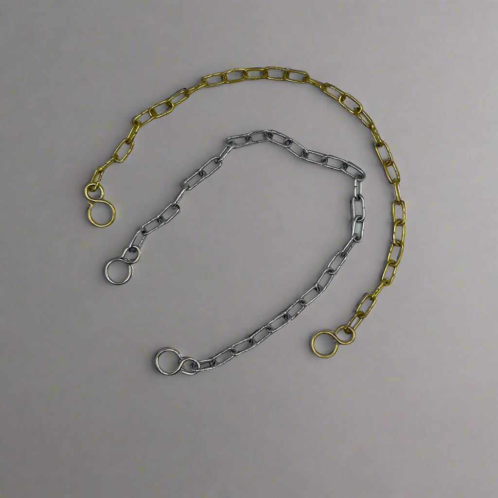 Chrome Plated Oval Chain Bath Assembly with Hooks
