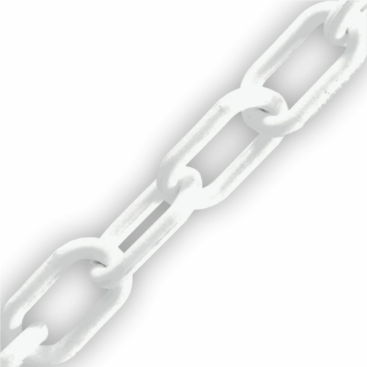 6mm Plastic Chain | Chunky Jewelry & Accessory Making (White / 2pcs x 38cm)