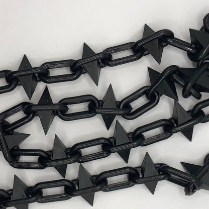 Black Plastic Diamond Spike Chain (by the Metre)
