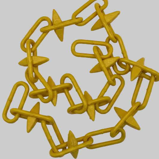 Yellow Steel Diamond Spiked Chain Alternate Links