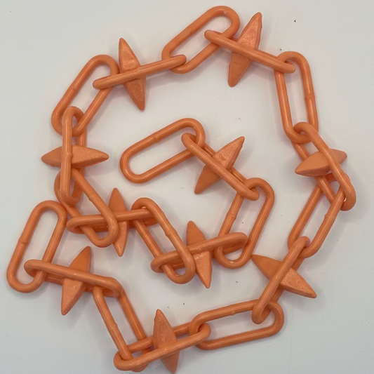 Orange Steel Diamond Spiked Chain Alternate Links