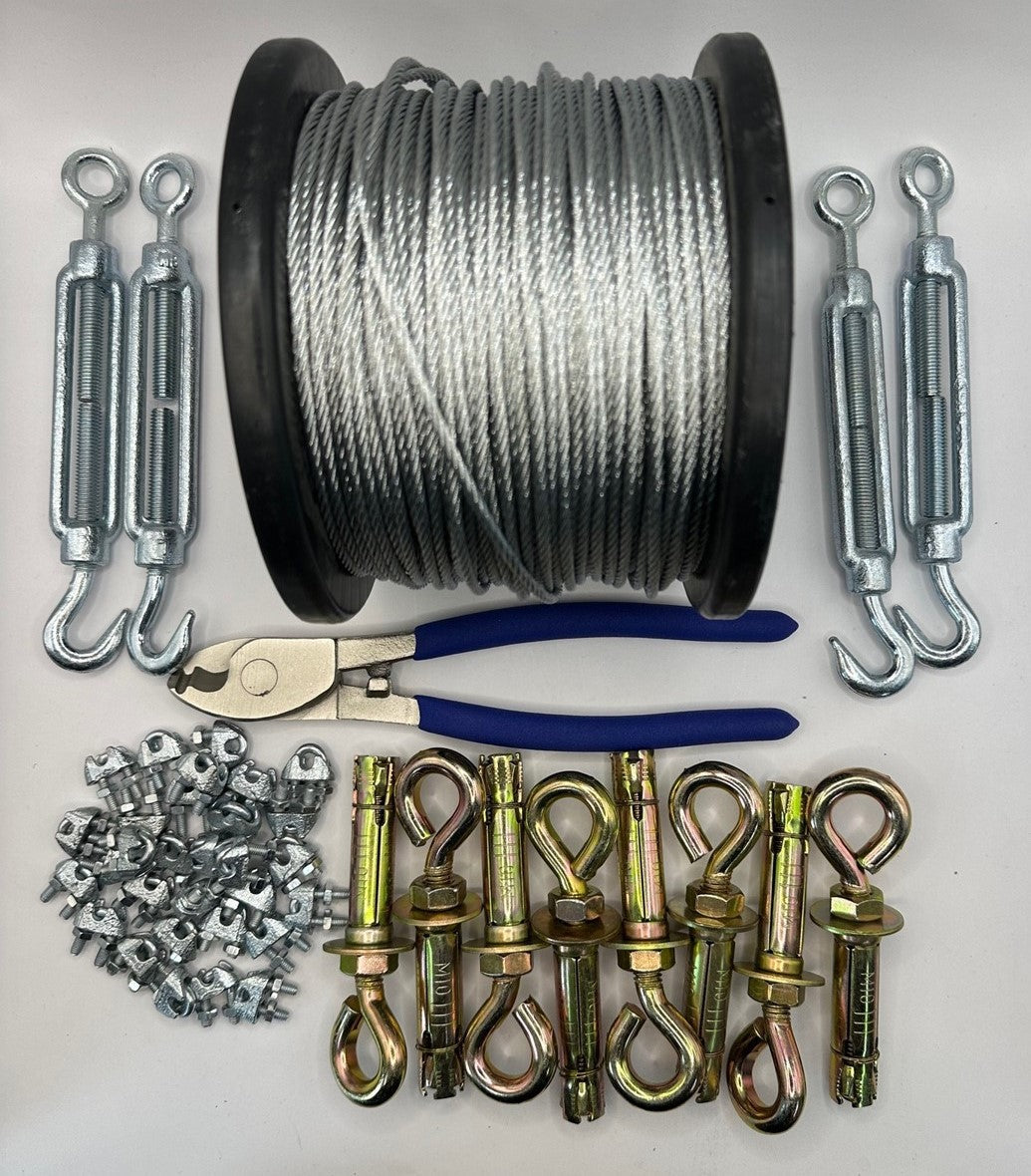 Catenary Wire Rope Kit - Large Eye Bolt Kit  -30m