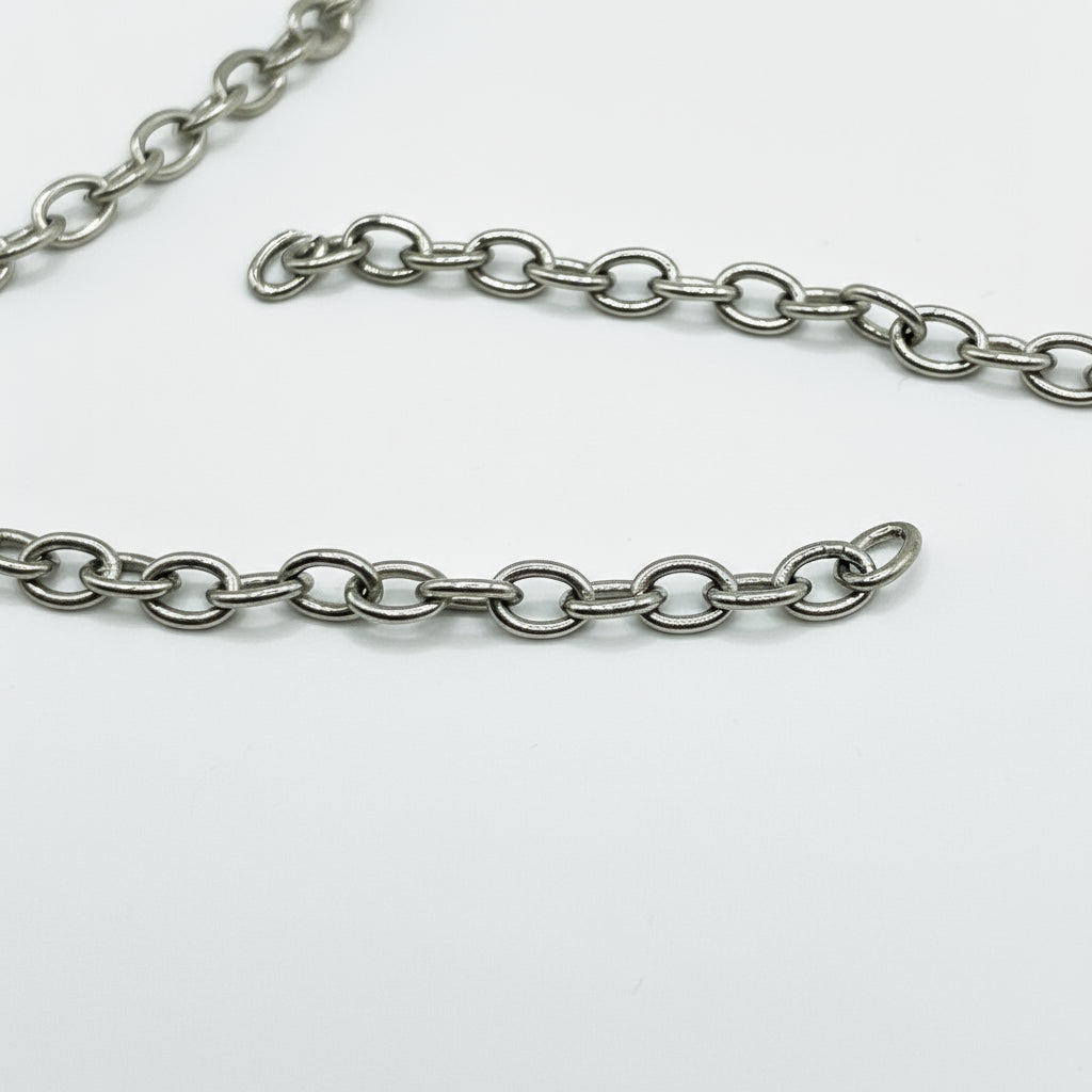 Buy Nickel Plated Steel Unwelded Trace Chain – Ashley Chains