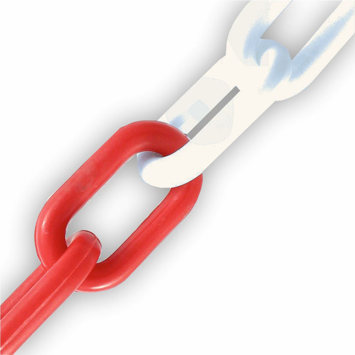 Red and White Plastic Chain by the metre (Maximum Length 25m)