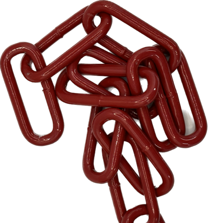 6 x 42 Welded Chain - Red Powder Coated by the metre (maximum length 5m)