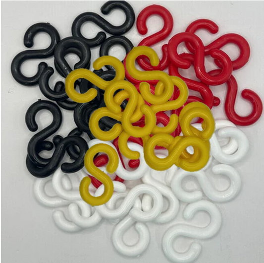 8mm Plastic ''S'' Hooks