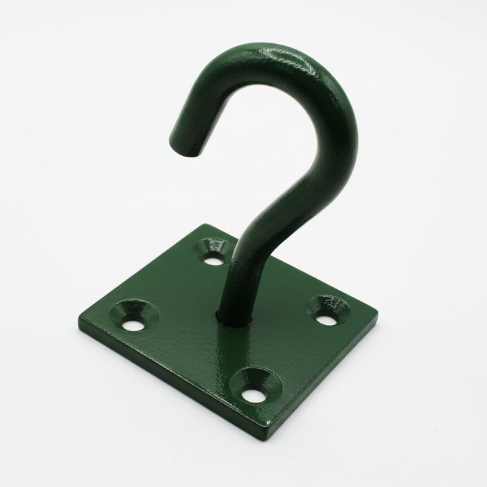 Green Powder Coated Hook on Plate