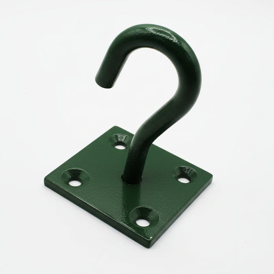 Green Powder Coated Hook on Plate
