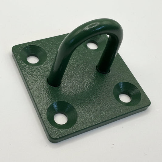 Green Epoxy Coated Steel Staple on Plate
