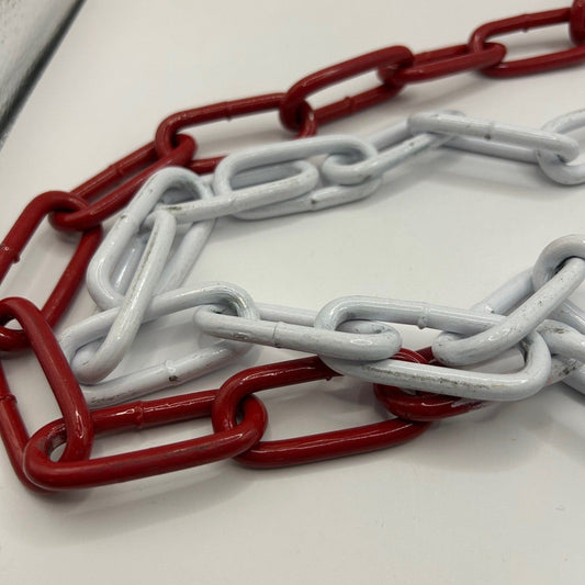 6 x 42mm Epoxy Coated Electro-Galvanised Steel Welded Barrier Chain - Red / White