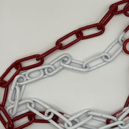 6 x 42mm Epoxy Coated Electro-Galvanised Steel Welded Barrier Chain - Red / White