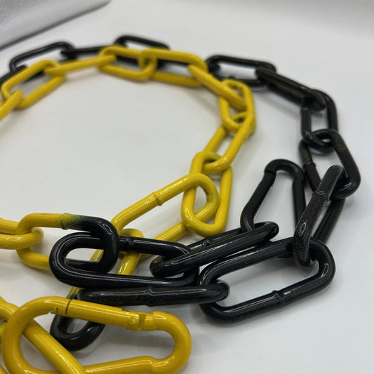 6 x 42mm Epoxy Coated Electro-Galvanised Steel Welded Barrier Chain - Yellow / Black