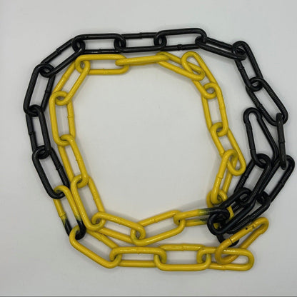6 x 42mm Epoxy Coated Electro-Galvanised Steel Welded Barrier Chain - Yellow / Black