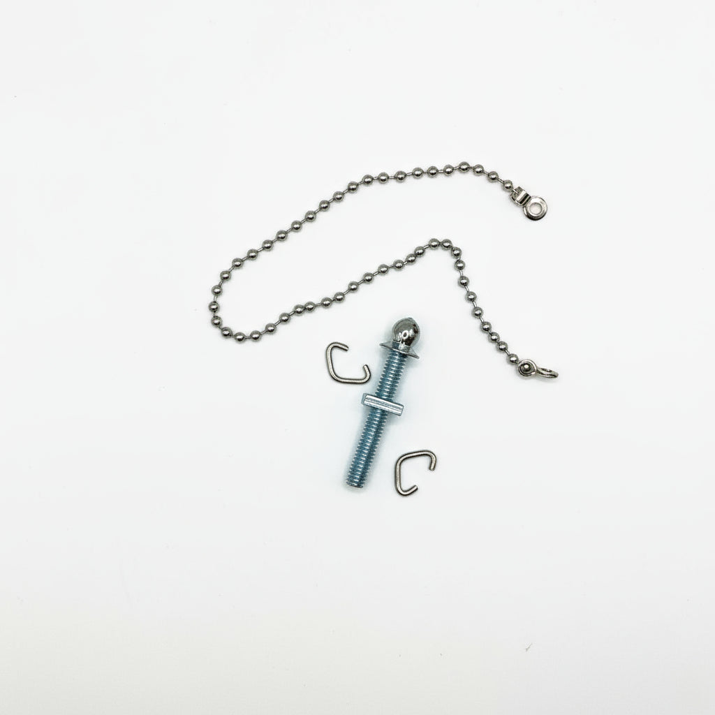 Chrome Plated Ball Chain Bath Assembly with hooks