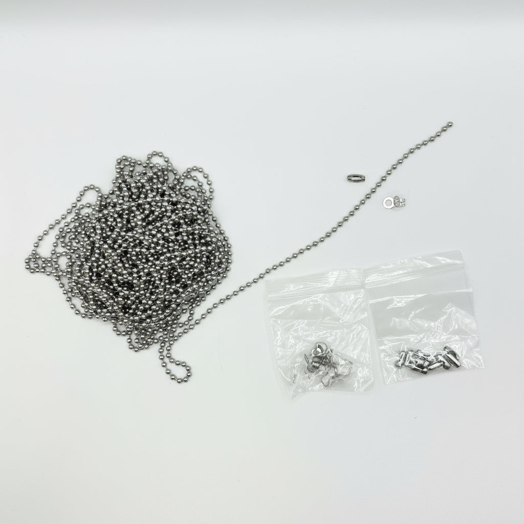 No. 6 (3.2mm) Ball Chain Kit (Chrome / Stainless Steel / Brass)