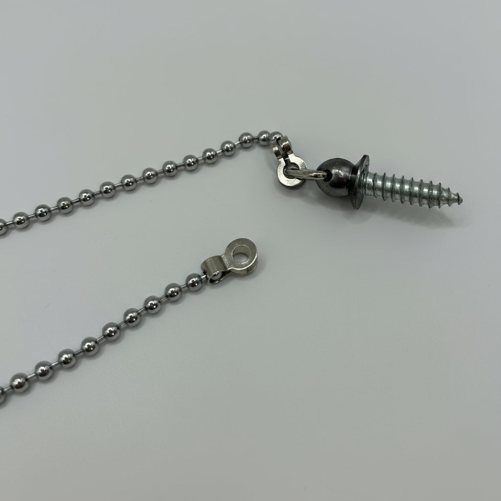Chrome Plated 18" Woodscrew with ball Chain- Bath/ sink Assembly