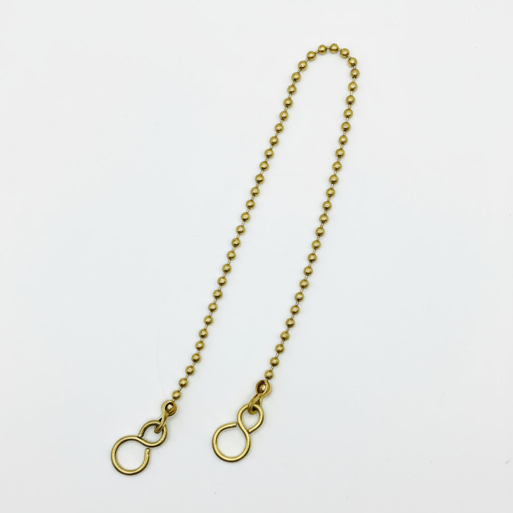 Brass Plated Ball Chain Bath Assembly with hooks