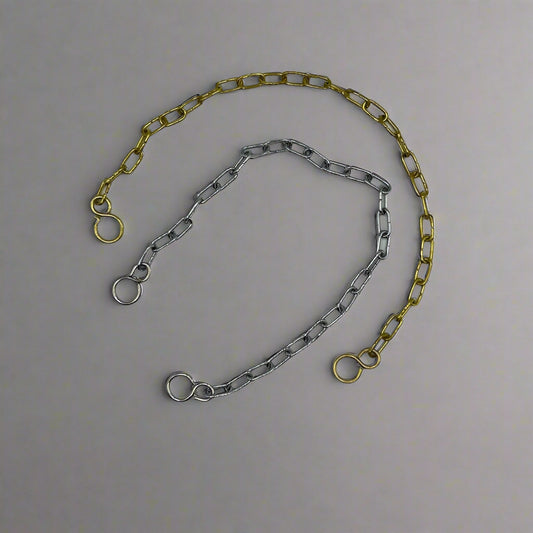 Chrome Plated Oval Chain Bath Assembly with Hooks