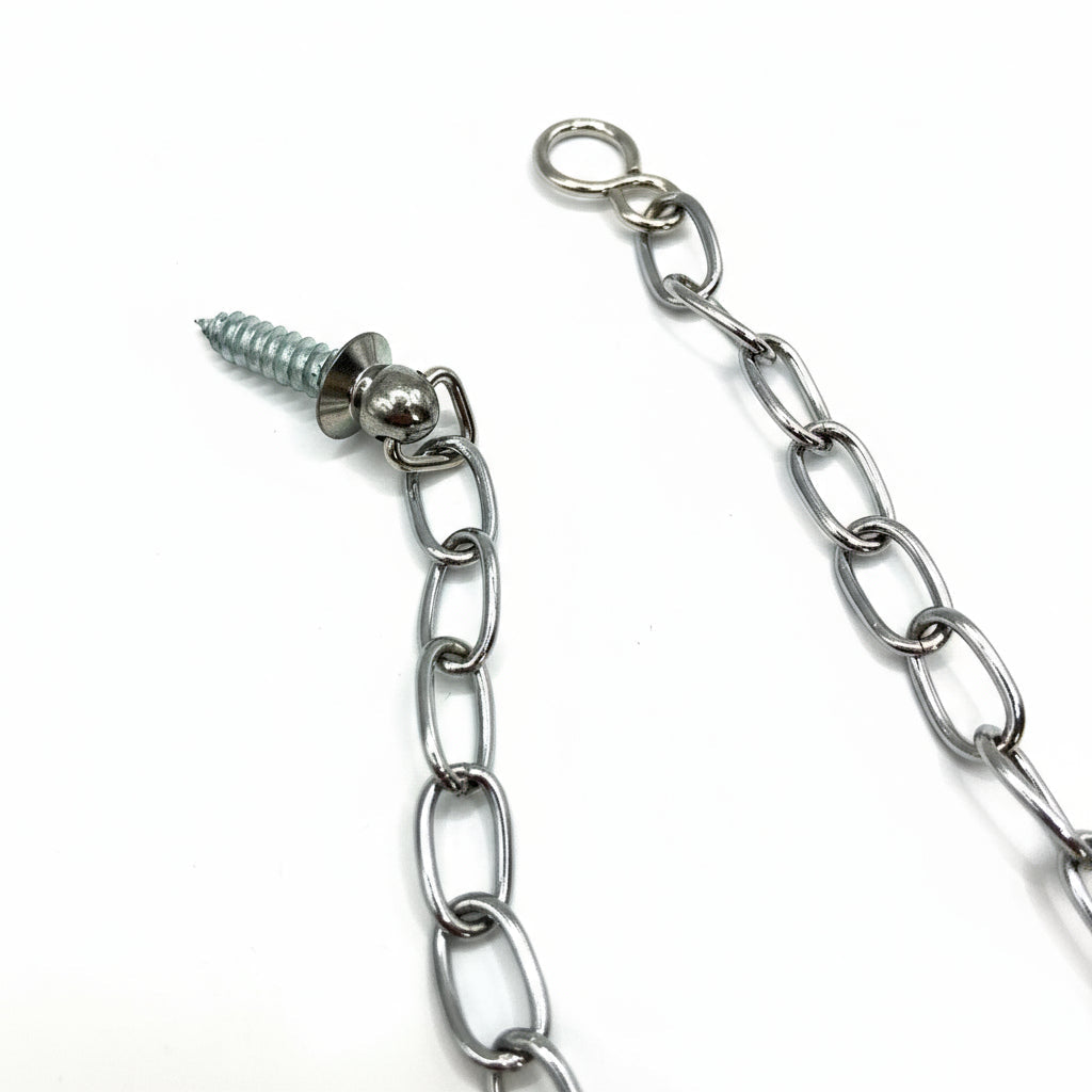 Chrome Plated 18" Woodscrew with Oval Chain- Bath/ sink Assembly