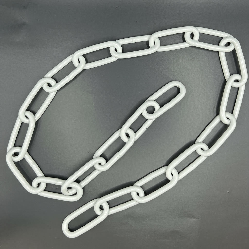 6 x 42 Welded Chain - White Powder Coated by the metre (maximum length 5m)