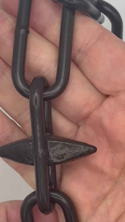 Black Steel Chain Diamond Spiked Alternate Links